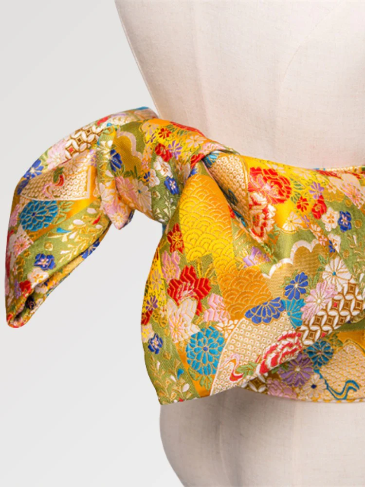 Ceinture Obi Jaune 'Nanten' - Image 3