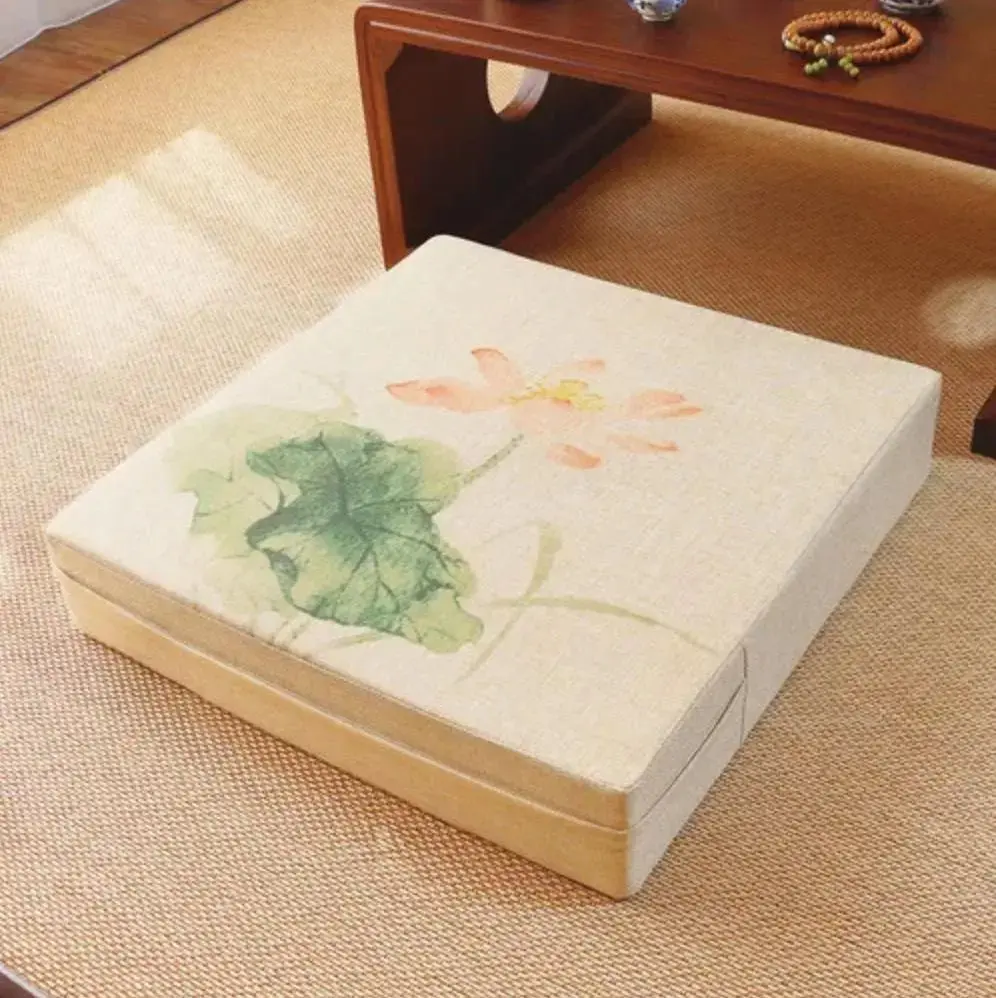 Coussin japonais à fleurs carré 'Ogaki' - Image 4