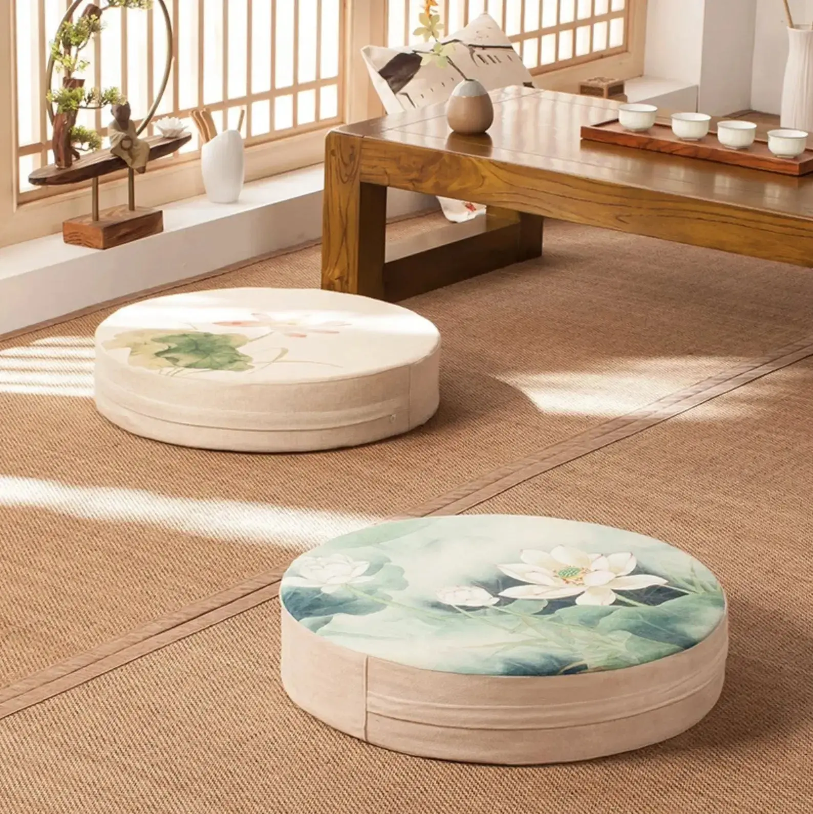Coussin japonais à fleurs 'Narashino' - Image 4