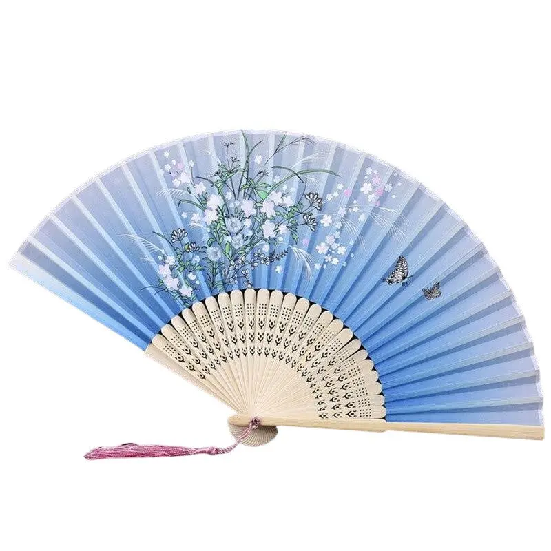 Éventail Japonais Bleu Clair 'Miyazu' - Image 2