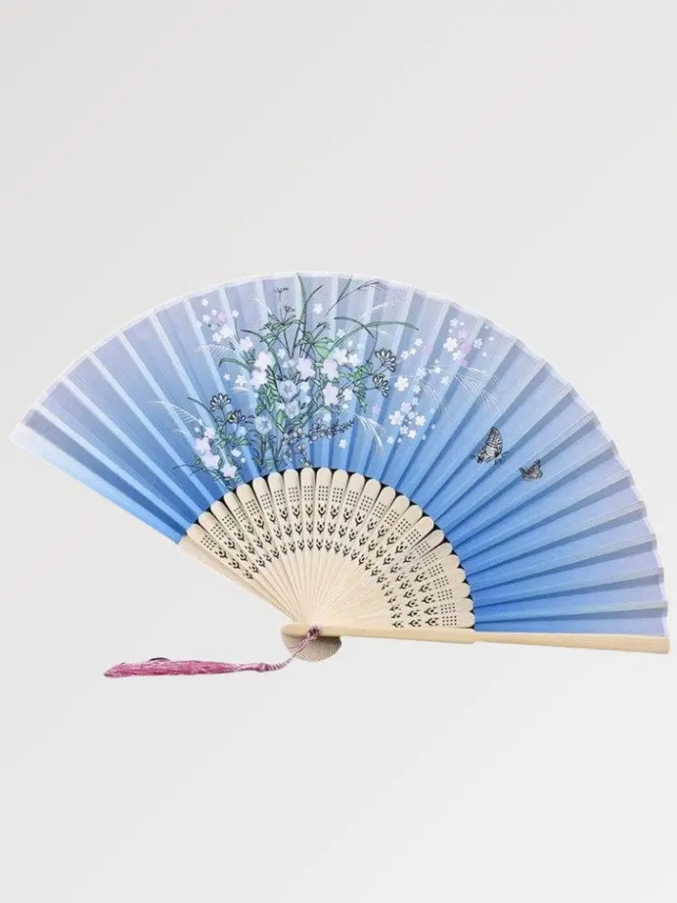 Éventail Japonais Bleu Clair 'Miyazu' - Image 3