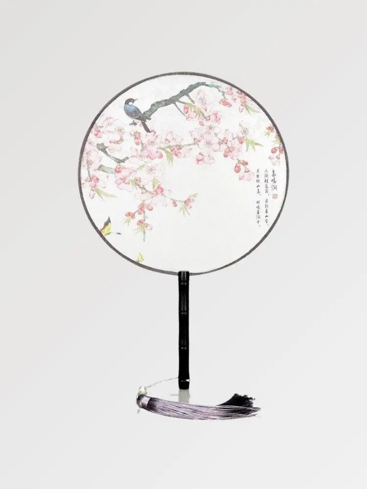 Éventail Japonais Rond Blanc 'Kiyosu' - Image 3
