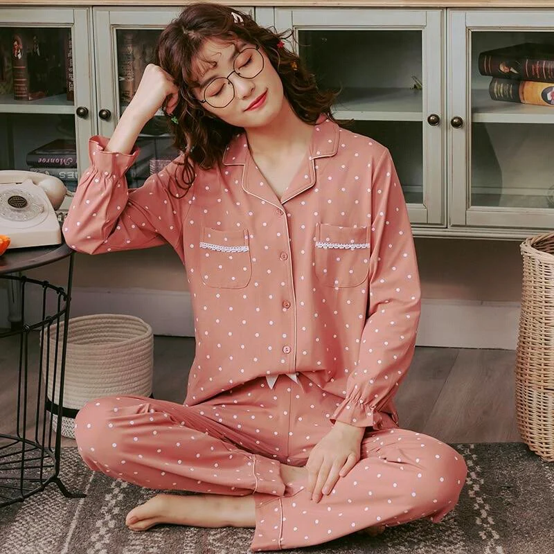 Pyjama Japonais Ă Pois pour Femme