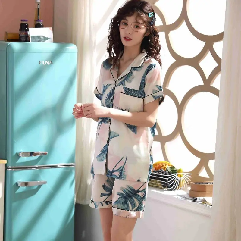 Pyjama Japonais Été en Soie Satinée - Image 2
