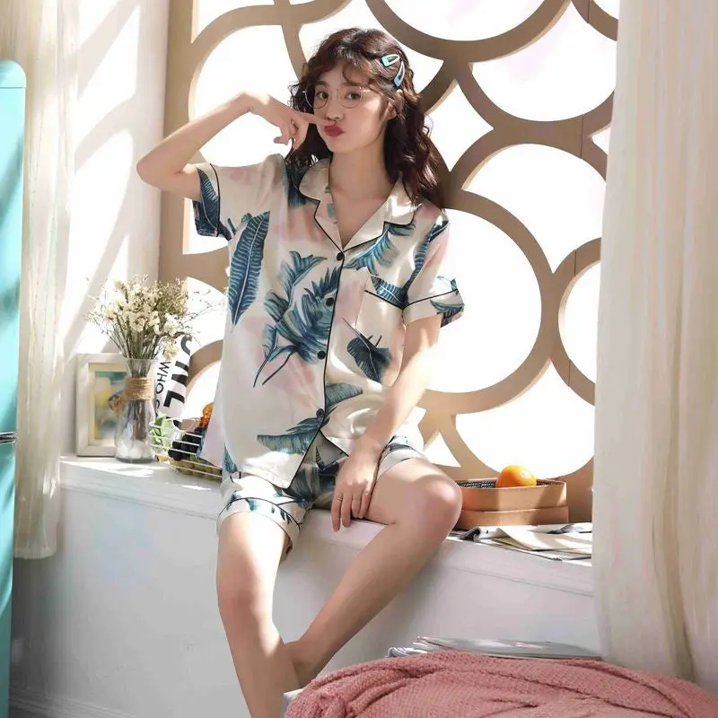 Pyjama Japonais Été en Soie Satinée - Image 3