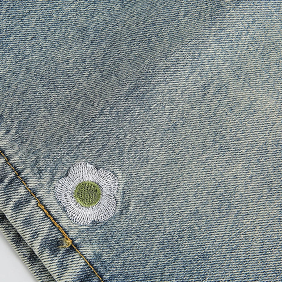 Short en Jean Brodé - 刺繍 - Image 6