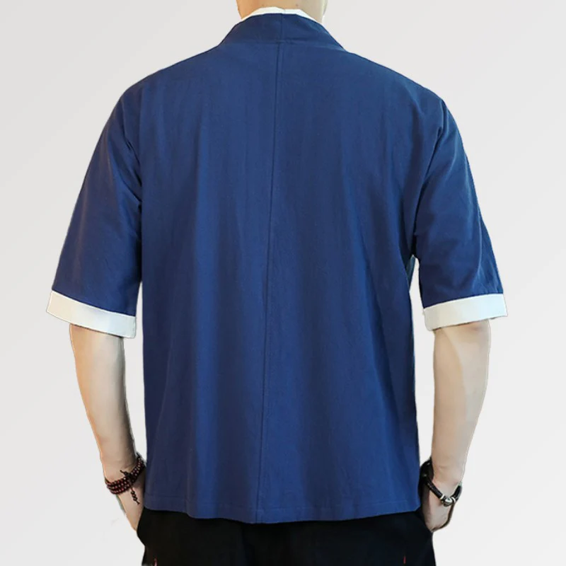 Veste de Kimono Homme 'Bleu Hideki' - Image 3