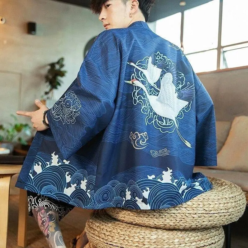 Veste Kimono Bleu Marine 'Édition Kaïto'