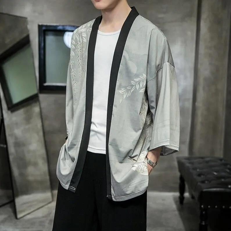 Veste Kimono Grise Homme 'Tamotsu' - Image 3