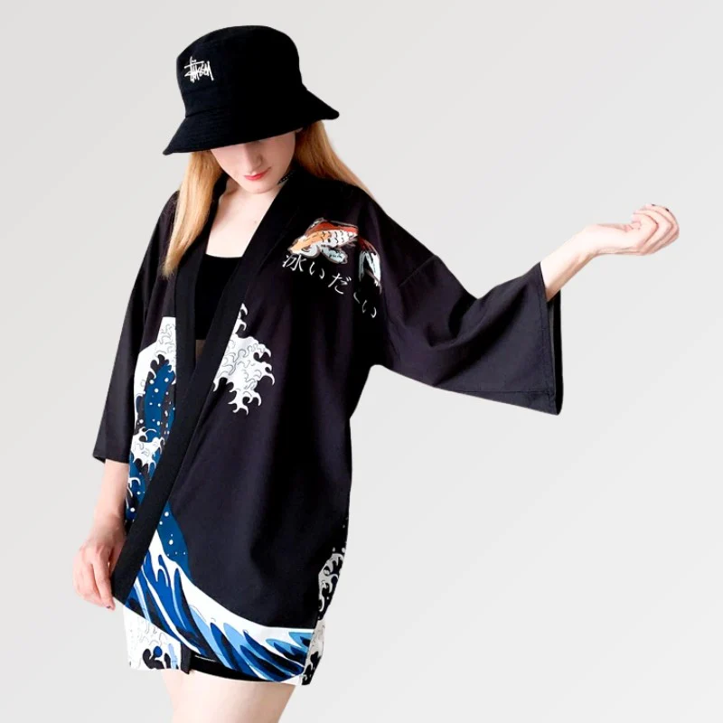 Veste Kimono Vague Femme 'Kanagawa' - Image 3