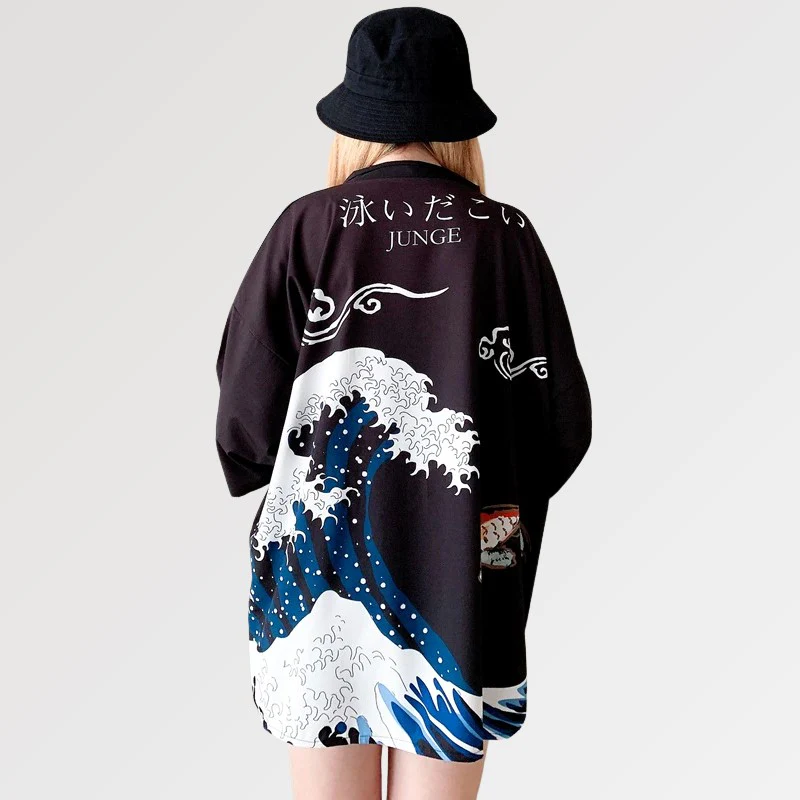 Veste Kimono Vague Femme 'Kanagawa' - Image 4