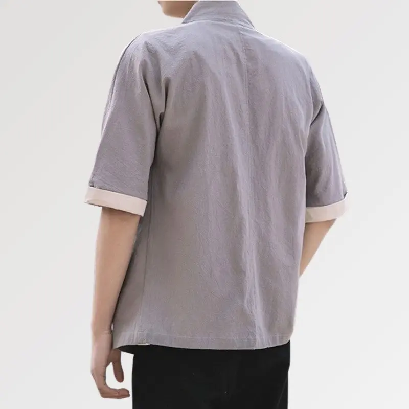 Veste Style Japonais Homme 'Gris Hideki' - Image 3